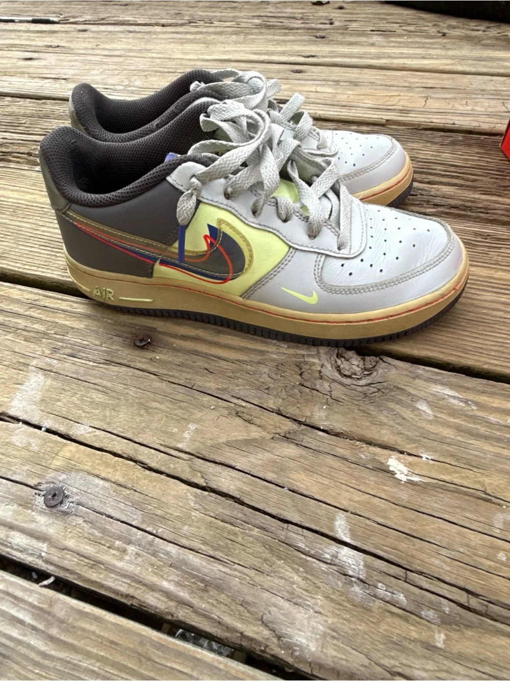 Nike Kids' Air Force 1 Low - Gray & Yellow